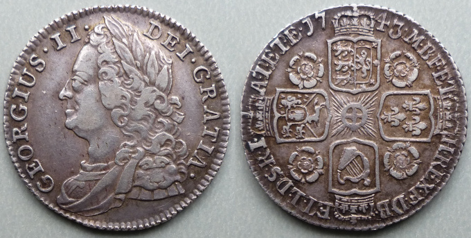 George II 1743 sixpence